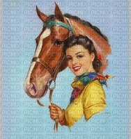 woman with horse bp - nemokama png