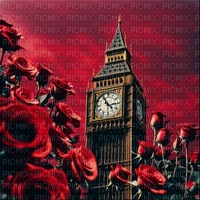 Big Ben & Red Roses - png grátis