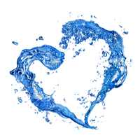 water eau coeur bleu - png gratis