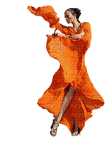 woman in orange - nemokama png