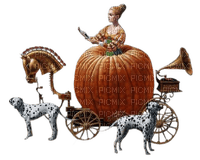 surreal woman dogs pumpkin - PNG gratuit
