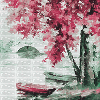 soave background animated autumn painting water - Бесплатный анимированный гифка