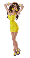 minou-woman-kvinna-donna-gul-yellow - PNG gratuit