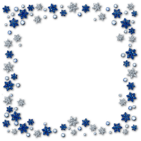Snowflakes.Gems.Jewels.Frame.Blue - KittyKatLuv65 - Free PNG