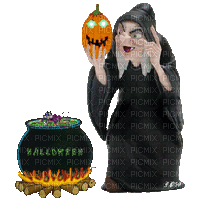 Ведьма, гиф, Halloween, Карина - Gratis geanimeerde GIF
