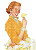 Yellow Vintage Woman - gratis png