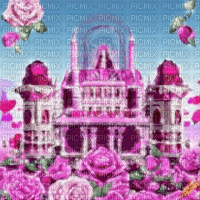 Pink Palace and Roses - Gratis geanimeerde GIF