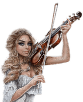 Woman with a violin. Music. Leila - ücretsiz png