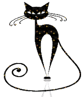 Black Cat Glitter - Animovaný GIF zadarmo