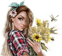 Woman Sunflower - Bogusia - bezmaksas png