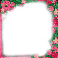 Frame.Flowers.Pink - By KittyKatLuv65 - Free PNG