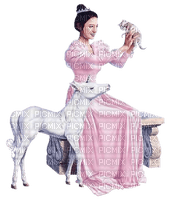 kikkapink fantasy woman unicorn kitten - zdarma png