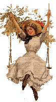 lady on a swing - Gratis geanimeerde GIF