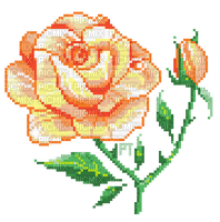 orange rose pixel art - бесплатно png