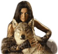 femme avec loup