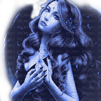 Y.A.M._Gothic fantasy angel blue - ilmainen png