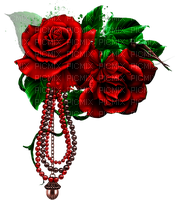 Roses.Beads.Green.Brown.Red - zadarmo png