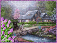 paysage fond printemps-été gif_andscape background spring Summer  water gif_tube_vintage - Darmowy animowany GIF