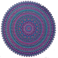 Mandala blue, purple png - gratis png
