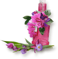 Flower Bottle Pink Green Violet - Bogusia - 免费PNG