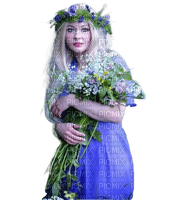 Женщина с цветами - бесплатно png