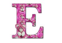 Kaz_Creations Alphabets Pink Teddy Letter E - bezmaksas png