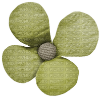 Flower Blume Burlap Button Knopf green - Free PNG