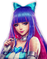 Rena purple blue pink Anime Girl Mädchen - darmowe png