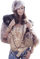 woman in fur bp - darmowe png