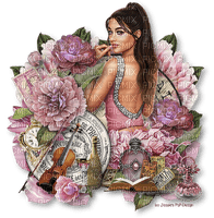 mujer rosa - ücretsiz png