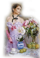 kikkapink vintage woman spring painting - ingyenes png