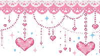 Pink hearts and lace - GIF animado grátis