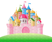 multicolore image encre bon anniversaire fantaisie château  pastel  color effet vert bleu rose coin edited by me - PNG gratuit
