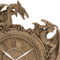 Y.A.M._Gothic fantasy dragons sepia - Free PNG