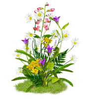 Flowers.White.Pink.Purple.Yellow - Free PNG