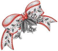 soave deco christmas vintage holly bow black white - 無料png