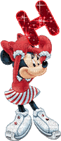 image encre animé effet lettre H Minnie Disney effet rose briller edited by me - GIF animate gratis