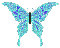 blue butterfly glitter - GIF เคลื่อนไหวฟรี