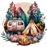 Camping - Watercolor - ücretsiz png