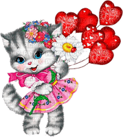Y.A.M._Valentine little animals cat - бесплатно png