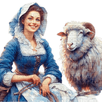 Woman with sheep - zadarmo png