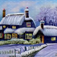 Purple Large Winter Cottage - png ฟรี