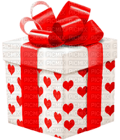 Gift.Box.Hearts.White.Red - png ฟรี