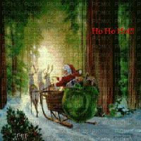 hohoho merry christmas SANTA SLEIGH GIF ANIMATED BG