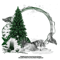 xmas wolf frame - 免费PNG