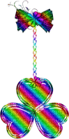 Hanging Glitter Clover Charm.Rainbow - δωρεάν png