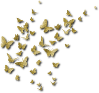 Gold yellow butterflies deco [Basilslament] - Free PNG