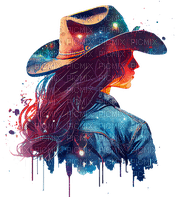 cowgirl painting aquarelle - 免费PNG