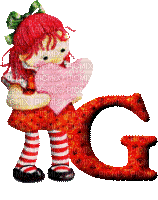 Kaz_Creations Alphabets Girl Heart Letter G - GIF animé gratuit