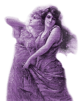 Y.A.M._Vintage lady  purple - png ฟรี